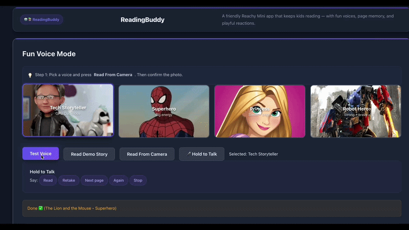 BookReader for Reachy Mini demo